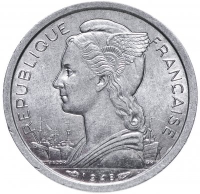 купить Реюньон 1 франк (franc) 1948
