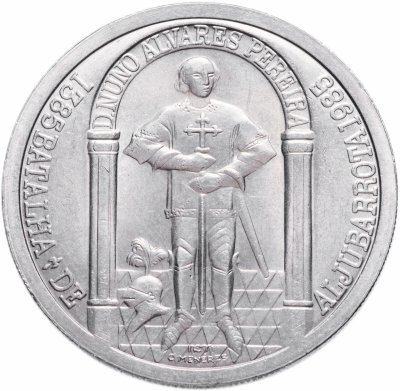 купить Португалия 100 эскудо 1985 "600 лет Битве при Альжубаротте"