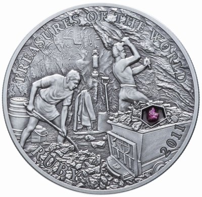 купить Палау 5 долларов 2011 "Сокровища мира - Рубин" в футляре, с сертификатом