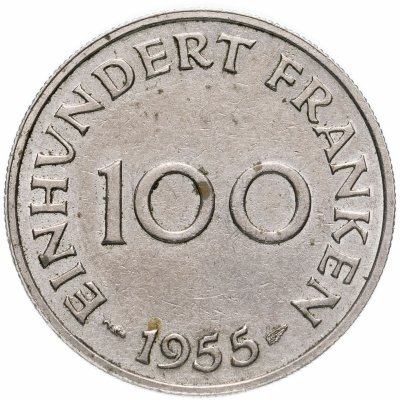купить Саар 100 франков (francs) 1955