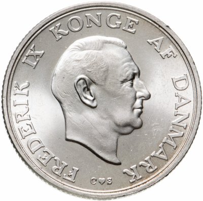 купить Дания 2 кроны (kroner) 1958 18 лет принцессе Маргрете