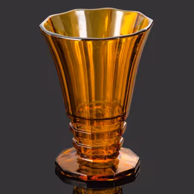 купить Ваза янтарного цвета в стиле Art Deco, стекло, пресс, Бельгия, 1930-1940 гг.