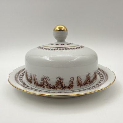 купить Маслёнка с растительным декором, фарфор, деколь, золочение, Kahla, Германия, 1968-1991 гг.