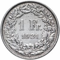 купить Швейцария 1 франк (franc) 1921