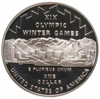 купить США 1 доллар (dollar) 2002 "XIX зимние Олимпийские Игры, Солт-Лейк-Сити 2002" (в коробке с сертификатом)