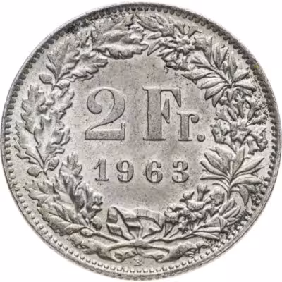 купить Швейцария 2 франка (francs) 1943-1965