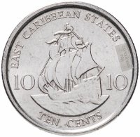 купить Восточные Карибы 10 центов (cents) 2009-2018