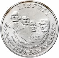 купить США 1 доллар (dollar) 1991 P 50 лет Национальному мемориалу Рашмор