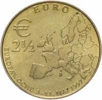купить Жетон Германия 2 1/2 евро (euro) "Европейская неделя с 3 по 11 мая 1997 в Берлине" 1997