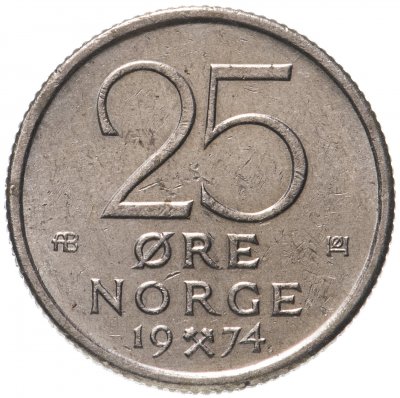 купить Норвегия 25 эре (ore) 1974-1982, случайная дата