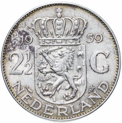 купить Нидерланды 2 1/2 гульдена (gulden) 1959
