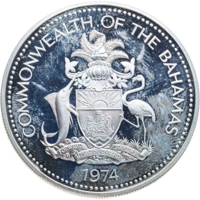 купить Багамы 5 долларов (dollars) 1974