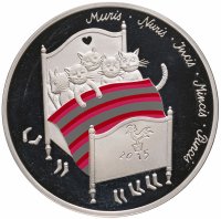 купить Латвия 5 евро 2015 "Первая монета сказок "Пять котов", серебро, Proof