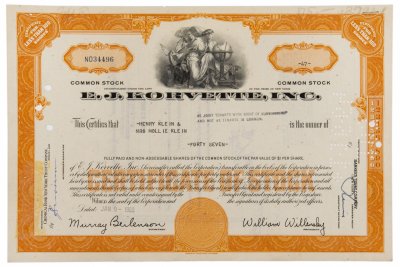 купить Акция США E.J. KORVETTE,INC, 1958 - 1962 гг.