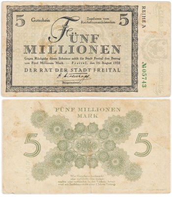купить Германия (Фрайталь - Freital), ГРОССГЕЛЬД, 5000000 (5 млн.) марок, 1923