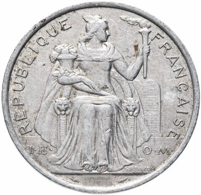 купить Новая Каледония 5 франков (francs) 1983-2019, случайная дата