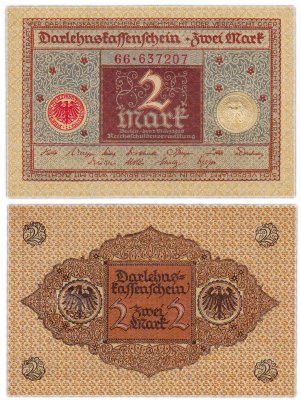 купить Германия 2 марки 1920 (Pick 60)
