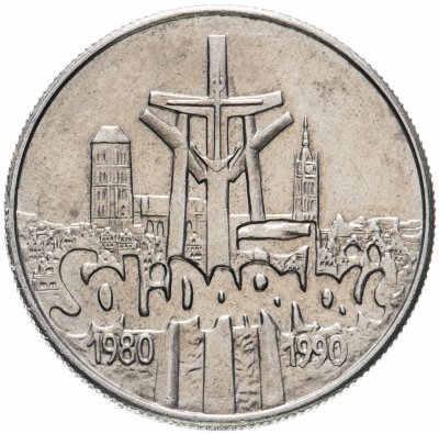 купить Польша 10000 злотых (zlotych) 1990 "10 лет независимому самоуправляемому профсоюзу «Солидарность»"