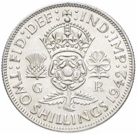 купить Великобритания 2 шиллинга (флорин, shillings) 1942