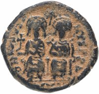 купить Византийская империя, Юстин II и София, 565-578 годы, фоллис.