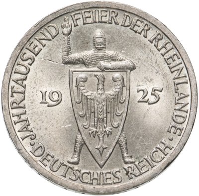 купить Германия 3 рейхсмарки 1925 "Тысячилетие Рейнской области"