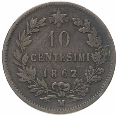 купить Италия 10 чентезимо 1862