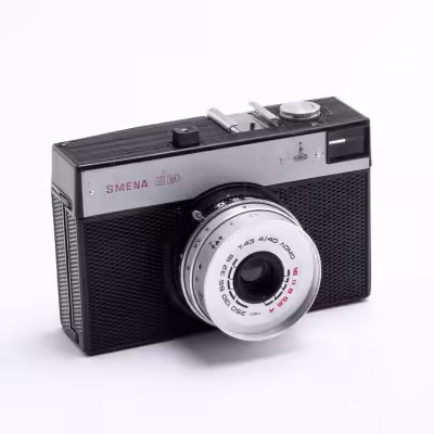 купить Фотоаппарат "Смена 8М" в оригинальном кофре в комплекте с дальномером "Блик", пластик, металл, стекло, завод "ЛОМО", г. Ленинград, СССР, 1970-1990 гг.