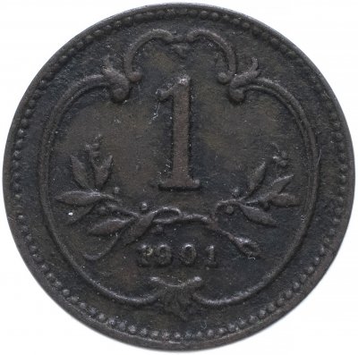 купить Австрия 1 геллер (heller) 1892-1916 случайный год