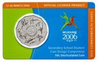 Купить Австралия 50 центов 2005 "XVIII Игры содружества" UNC в блистере