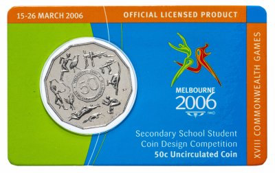 купить Австралия 50 центов 2005 "XVIII Игры содружества" UNC в блистере