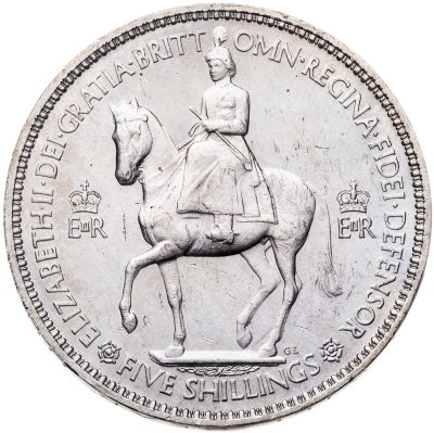 купить Великобритания 5 шиллингов 1953 "Коронация Королевы Елизаветы II" в оригинальной капсуле