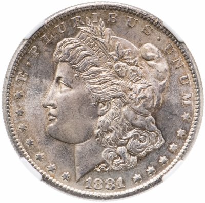купить США 1 доллар 1881 S в слабе NGC MS64