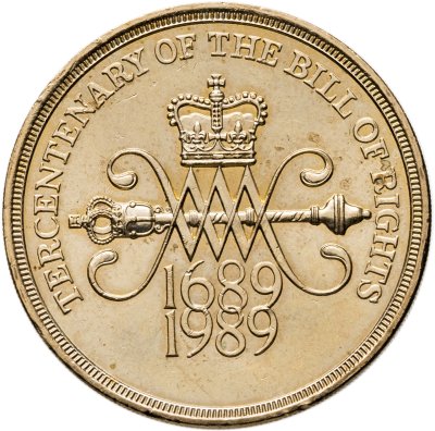 купить Великобритания 2 фунта (pounds) 1989 "300 лет "Биллю о правах" Англии"