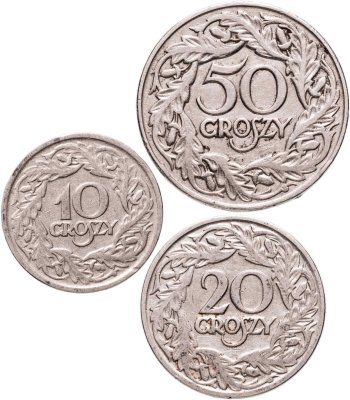 купить Польша, набор из 3 монет 1923 года