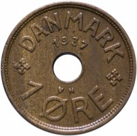 Купить Дания 1 эре (ore) 1937
