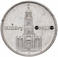 купить Фашистская Германия 2 рейхсмарки 1934 А "Потсдамская церковь" с датой на реверсе