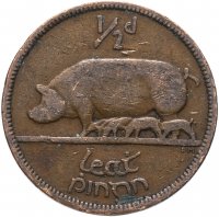 Купить Ирландия 1/2 пенни (penny) 1928-1937, случайная дата
