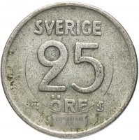 Купить Швеция 25 эре (ore) 1953-1961 случайный год