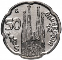 купить Испания 50 песет (pesetas) 1992 "XXV летние Олимпийские Игры, Барселона 1992 /Король Хуан Карлос I"