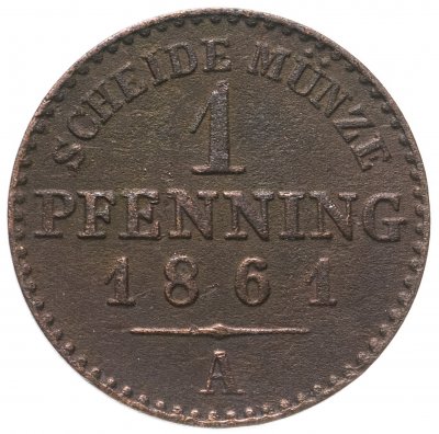 купить Германия, Пруссия 1 пфеннинг 1861