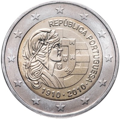 купить Португалия 2 евро 2010 "100 лет Португальской Республике"