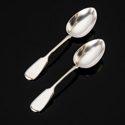 купить Пара столовых ложек, металл, Фабрика И.П. Хлебникова, Российская империя, 1908-1917 гг.