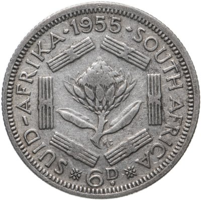 купить ЮАР 6 пенсов (pence) 1955