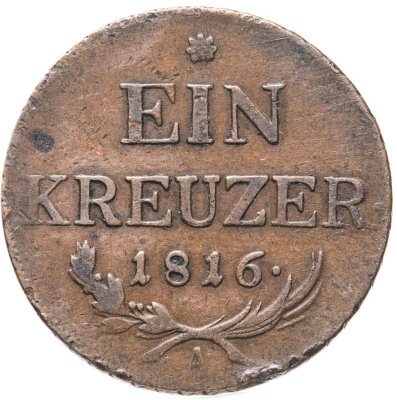 купить Австрия 1 крейцер (kreuzer) 1816 A знак монетного двора "A" - Вена