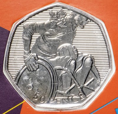 купить Великобритания 50 пенсов (pence) 2011 "XXX летние Олимпийские Игры, Лондон 2012 - Регби сидя"