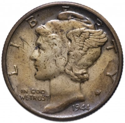 купить США 10 центов (one dime) 1944