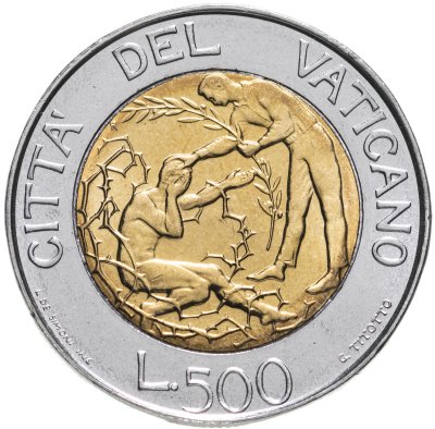 купить Ватикан 500 лир 1997