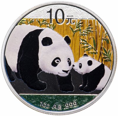 купить Китай 10 юаней 2011 "Панда цветная" частная модификация подлинной монеты