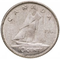 купить Канада 10 центов (cents) 1968