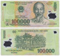 Купить Вьетнам 100000 донг 2016 (Pick 122m) пластик